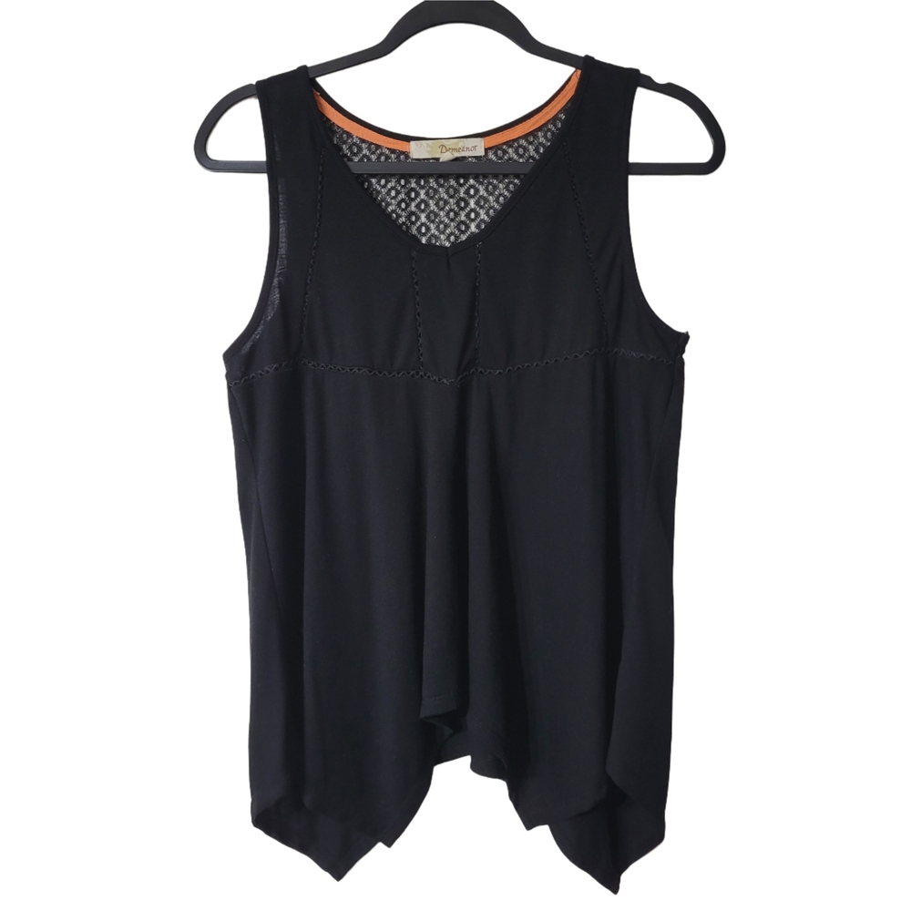 Chic Black Sleeveless Tank Top Size Large